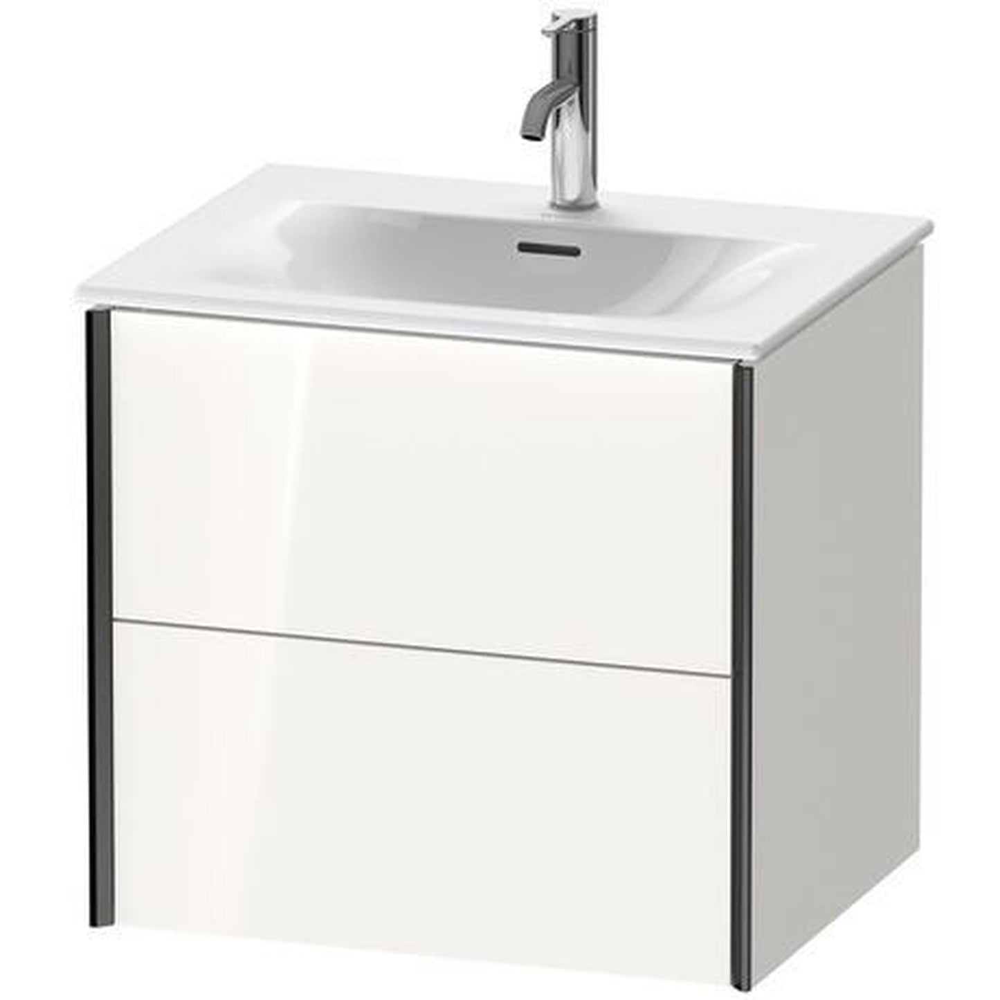 Duravit Xviu 20" x 22" x 19" Two Drawer Wall-Mount Vanity Unit, White High Gloss Lacquer (XV41320B285)