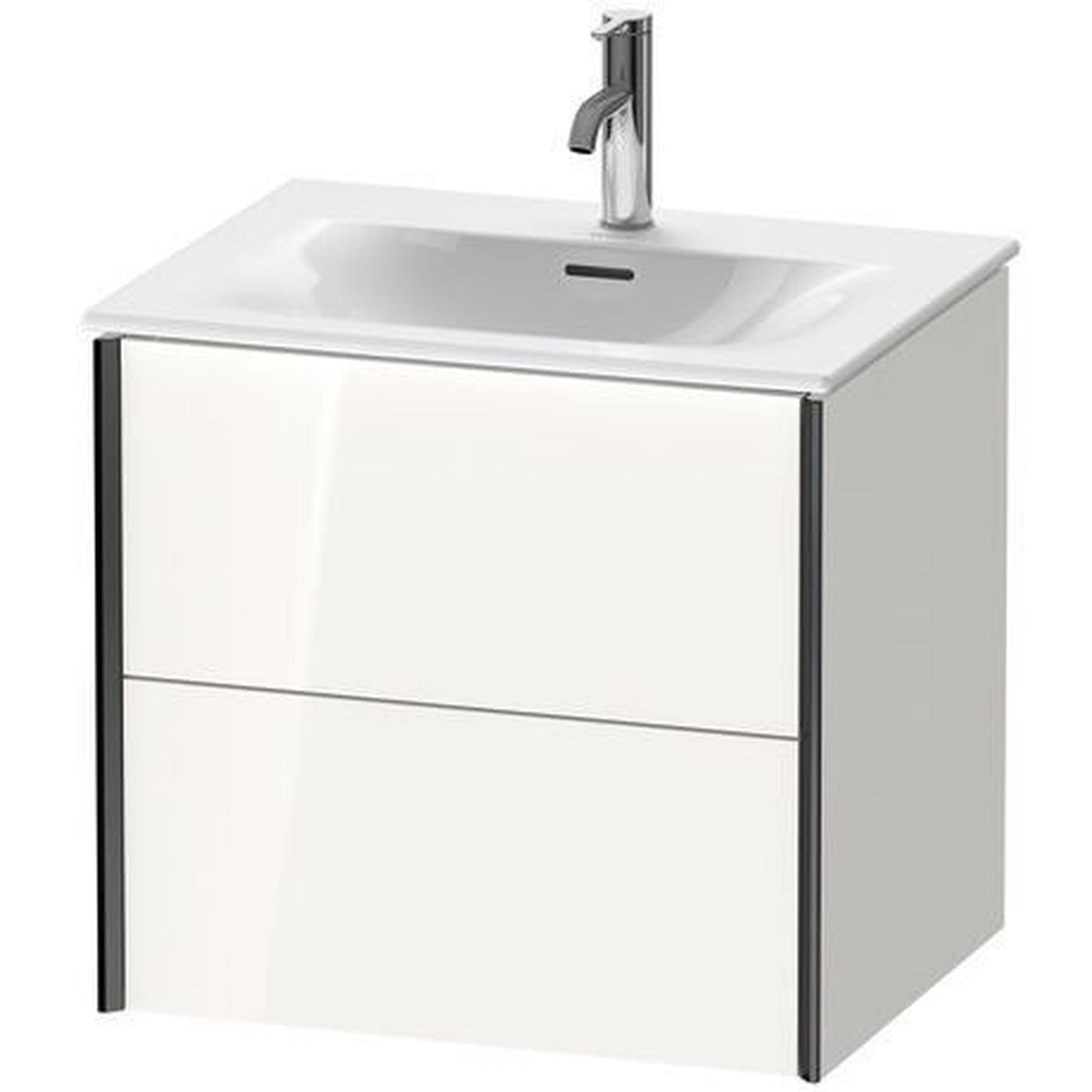 Duravit Xviu 20" x 22" x 19" Two Drawer Wall-Mount Vanity Unit, White High Gloss Lacquer (XV41320B285)