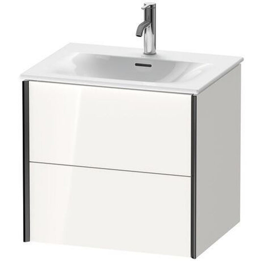 Duravit Xviu 20" x 22" x 19" Two Drawer Wall-Mount Vanity Unit, White High Gloss Lacquer (XV41320B285)
