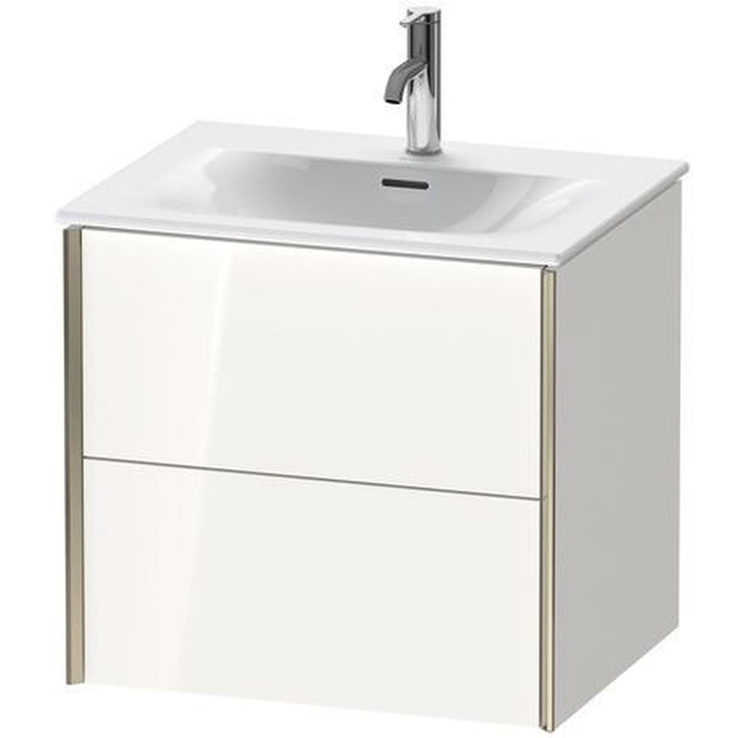 Duravit Xviu 20" x 22" x 19" Two Drawer Wall-Mount Vanity Unit, White High Gloss (XV41320B122)