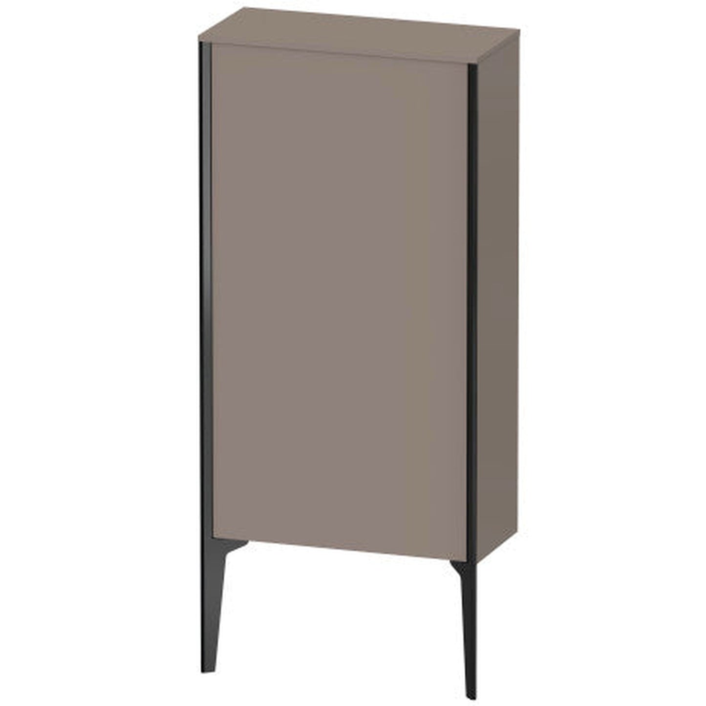 Duravit Xviu 20" x 35" Semi Tall Cabinet With Left Hinge, Black Matt and Basalt Matt Finish (XV1306LB243)