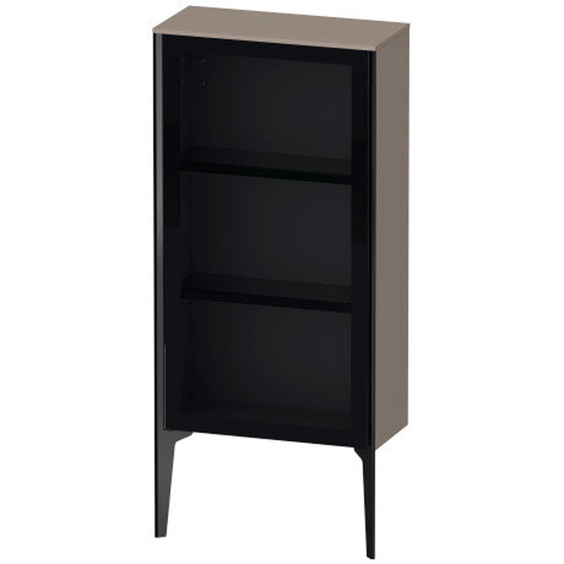 Duravit Xviu 20" x 35" Semi Tall Cabinet With Left Hinge, Black Matt and Basalt Matt Finish (XV1361LB243)