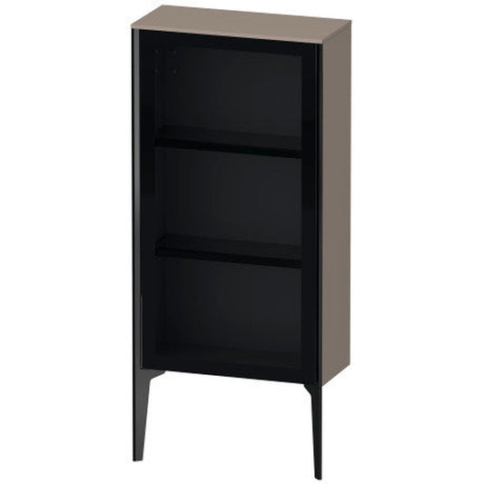 Duravit Xviu 20" x 35" Semi Tall Cabinet With Left Hinge, Black Matt and Basalt Matt Finish (XV1361LB243)