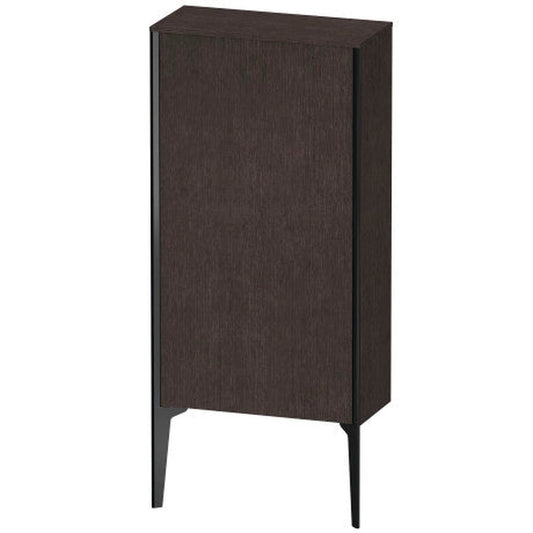 Duravit Xviu 20" x 35" Semi Tall Cabinet With Left Hinge, Black Matt and Brushed Dark Oak Real Wood Veneer Finish (XV1306-LB)