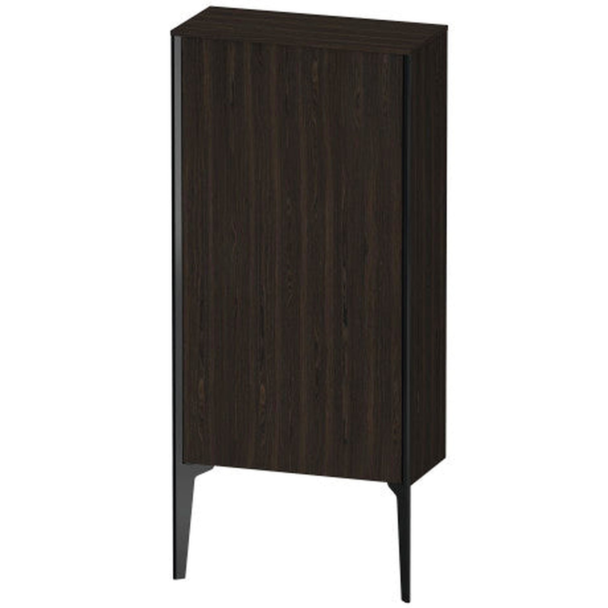 Duravit Xviu 20" x 35" Semi Tall Cabinet With Left Hinge, Black Matt and Brushed Walnut Real Wood Veneer Finish (XV1306LB269)