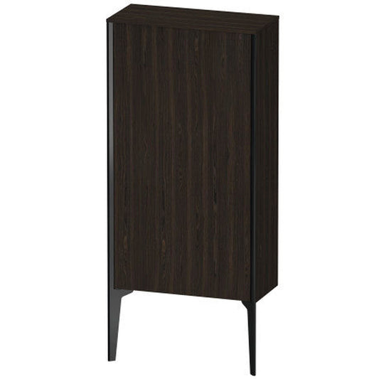 Duravit Xviu 20" x 35" Semi Tall Cabinet With Left Hinge, Black Matt and Brushed Walnut Real Wood Veneer Finish (XV1306LB269)
