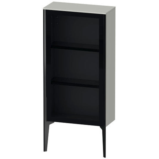 Duravit Xviu 20" x 35" Semi Tall Cabinet With Left Hinge, Black Matt and Concrete Grey Matt Finish (XV1361LB207)