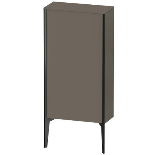 Duravit Xviu 20" x 35" Semi Tall Cabinet With Left Hinge, Black Matt and Flannel Grey Satin Matt Lacquer Finish (XV1306-LB)