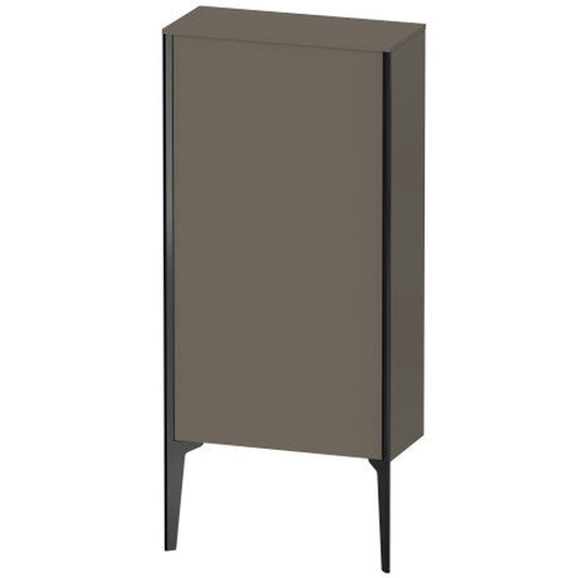 Duravit Xviu 20" x 35" Semi Tall Cabinet With Left Hinge, Black Matt and Flannel Grey Satin Matt Lacquer Finish (XV1306LB290)