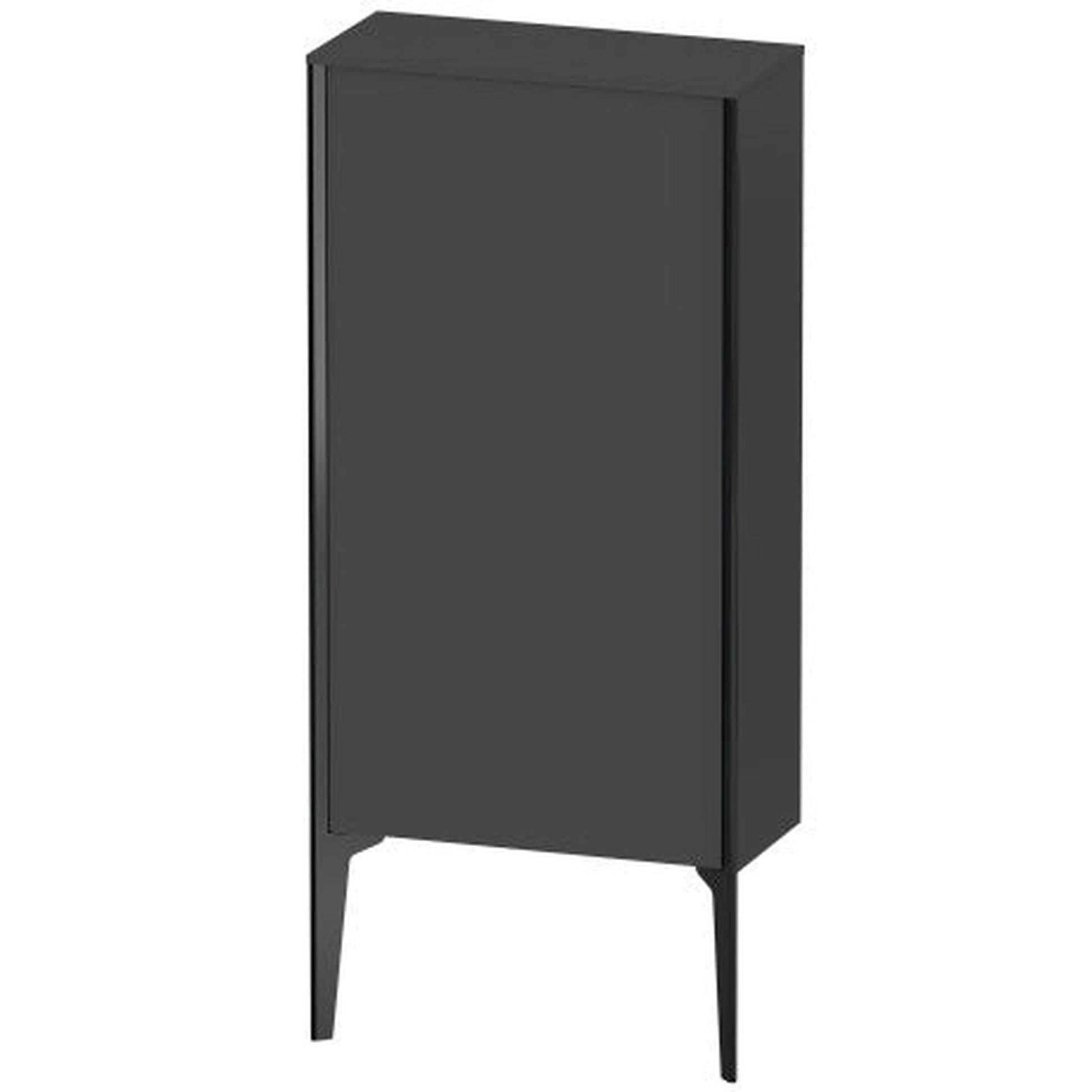 Duravit Xviu 20" x 35" Semi Tall Cabinet With Left Hinge, Black Matt and Graphite Matt Finish (XV1306-LB)
