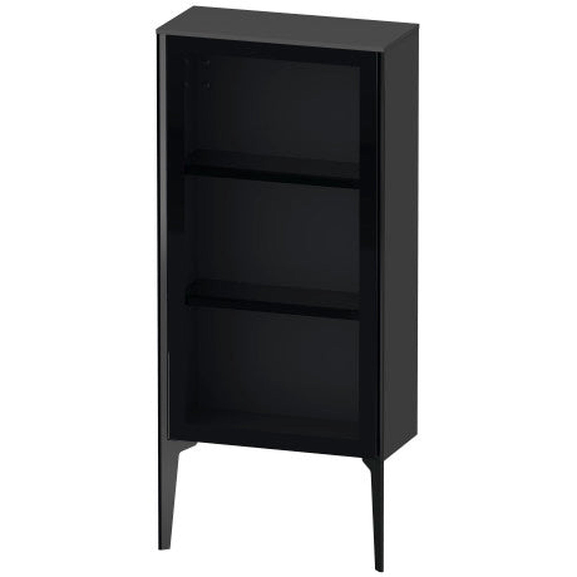 Duravit Xviu 20" x 35" Semi Tall Cabinet With Left Hinge, Black Matt and Graphite Matt Finish (XV1361LB249)