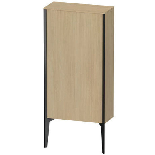 Duravit Xviu 20" x 35" Semi Tall Cabinet With Left Hinge, Black Matt and Mediterreanean Oak Real Wood Veneer Finish (XV1306-LB)