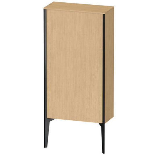 Duravit Xviu 20" x 35" Semi Tall Cabinet With Left Hinge, Black Matt and Natural Oak Finish (XV1306LB230)