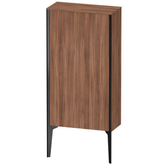 Duravit Xviu 20" x 35" Semi Tall Cabinet With Left Hinge, Black Matt and Natural Walnut Finish (XV1306LB279)