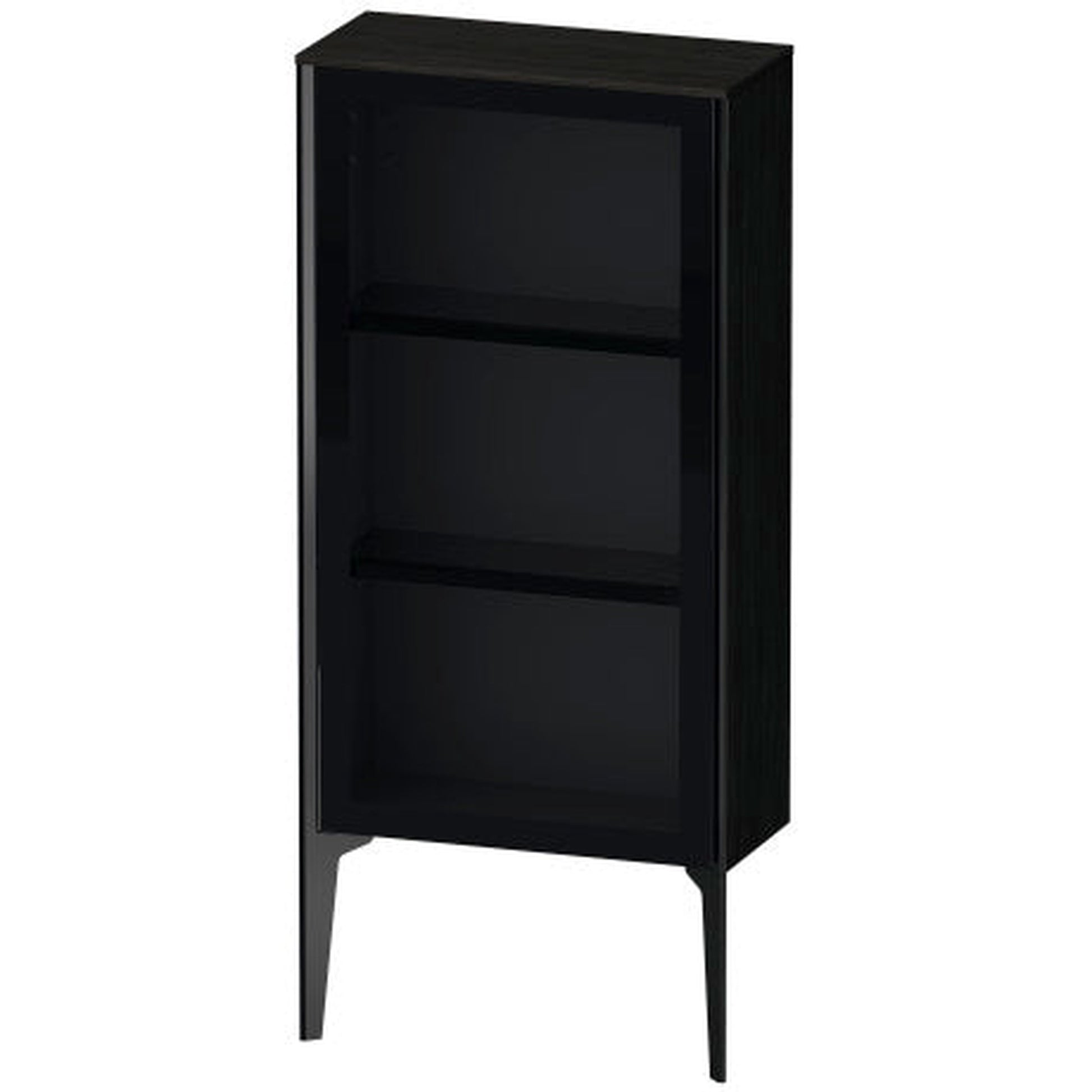 Duravit Xviu 20" x 35" Semi Tall Cabinet With Left Hinge, Black Matt and Oak Black Finish (XV1361LB216)