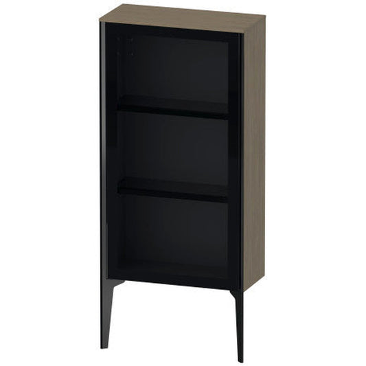 Duravit Xviu 20" x 35" Semi Tall Cabinet With Left Hinge, Black Matt and Oak Terra Finish (XV1361LB235)