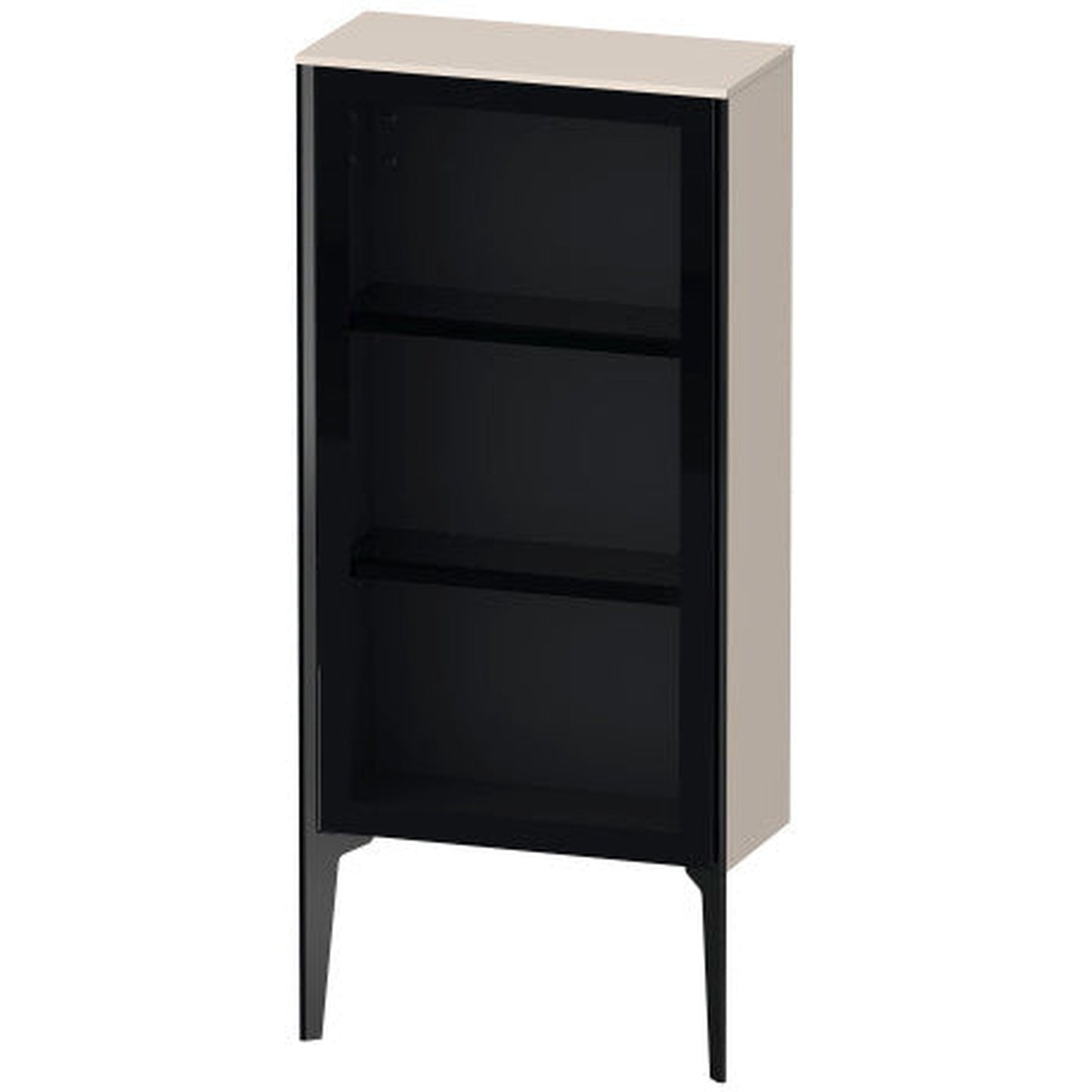 Duravit Xviu 20" x 35" Semi Tall Cabinet With Left Hinge, Black Matt and Taupe Matt Finish (XV1361LB291)