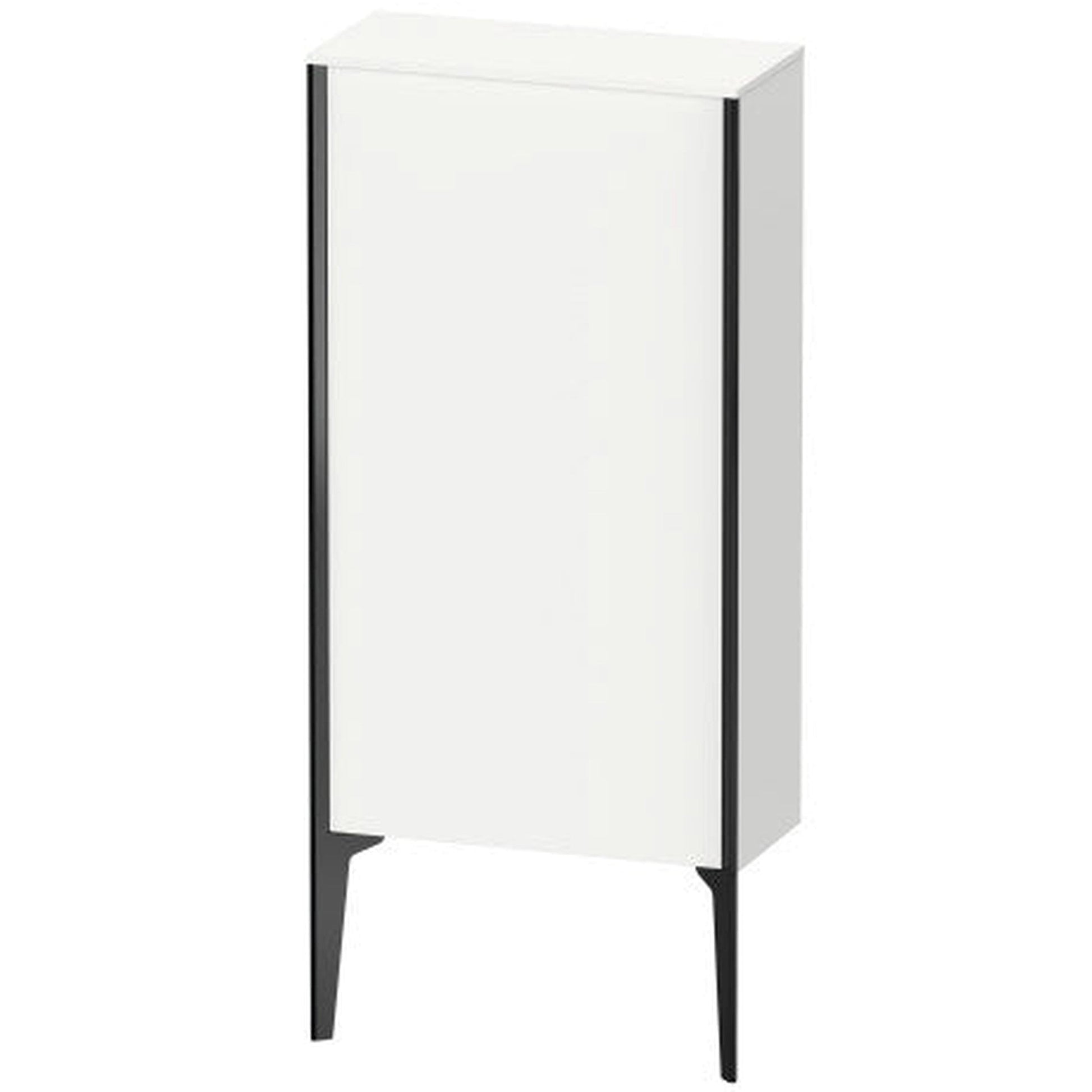 Duravit Xviu 20" x 35" Semi Tall Cabinet With Left Hinge, Black Matt and White Matt Finish (XV1306-LB)
