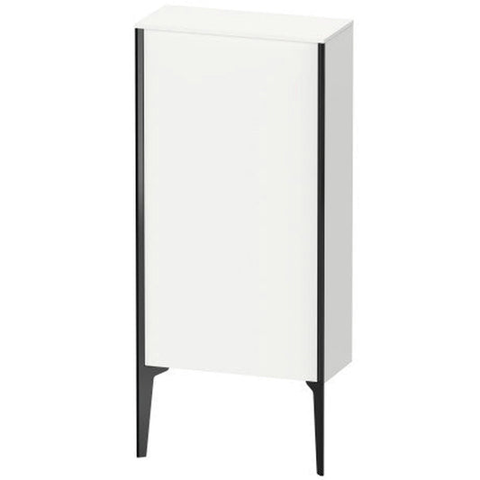 Duravit Xviu 20" x 35" Semi Tall Cabinet With Left Hinge, Black Matt and White Matt Finish (XV1306-LB)