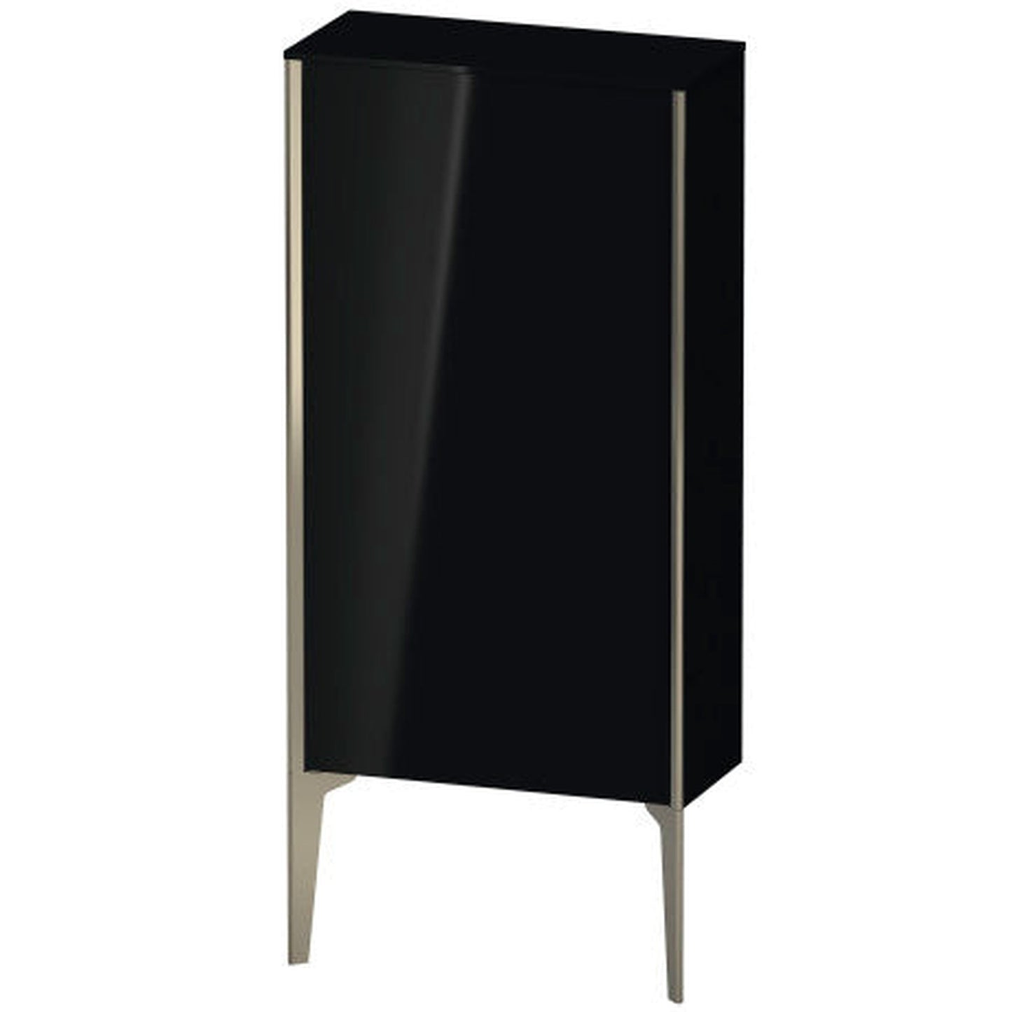 Duravit Xviu 20" x 35" Semi Tall Cabinet With Left Hinge, Champagne Matt and Black High Gloss Lacquer Finish (XV1306LB140)