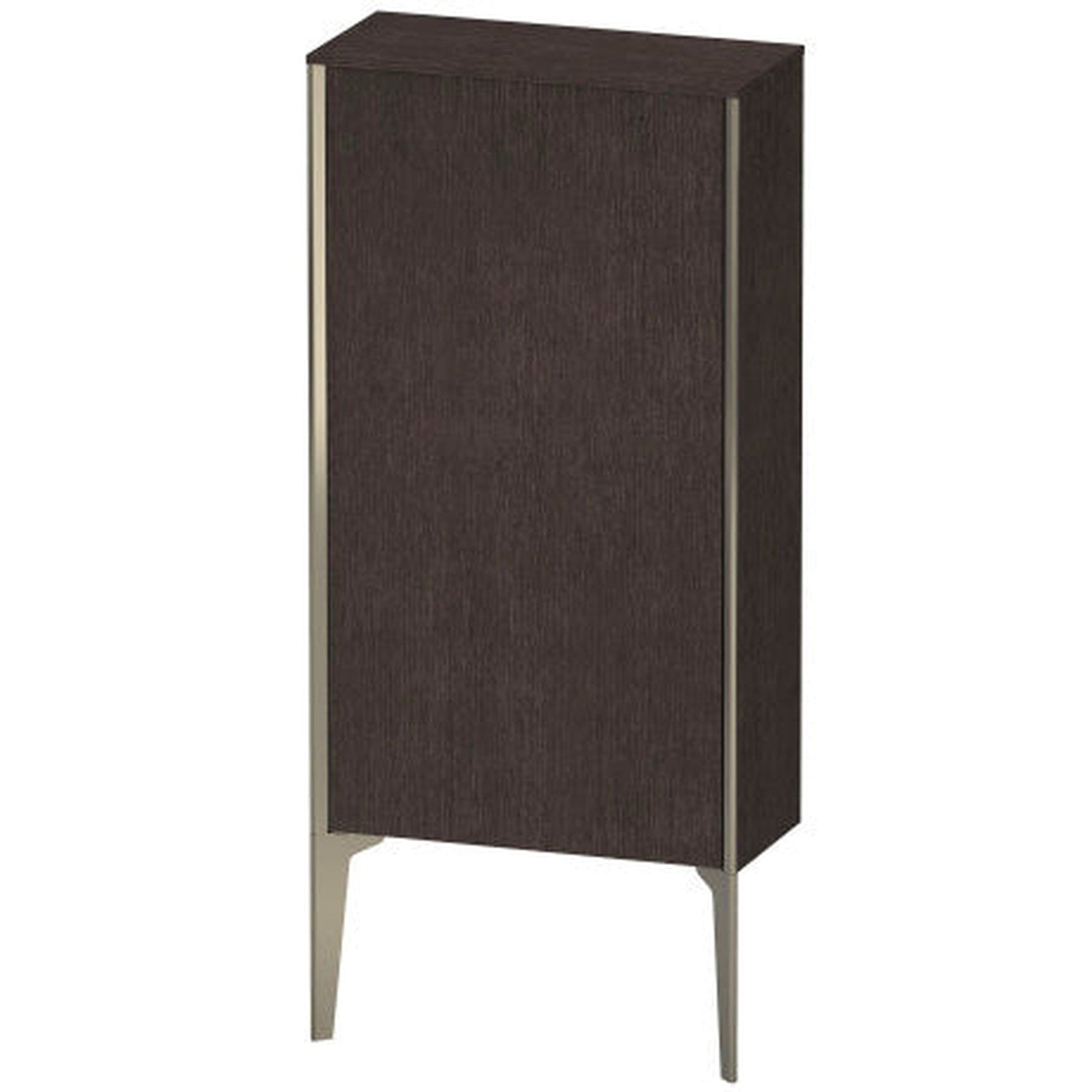 Duravit Xviu 20" x 35" Semi Tall Cabinet With Left Hinge, Champagne Matt and Brushed Dark Oak Real Wood Veneer Finish (XV1306-LB)