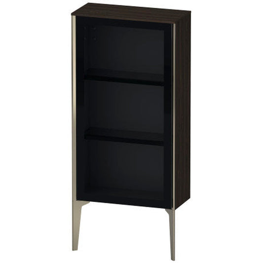 Duravit Xviu 20" x 35" Semi Tall Cabinet With Left Hinge, Champagne Matt and Brushed Walnut Real Wood Veneer Finish (XV1361LB169)