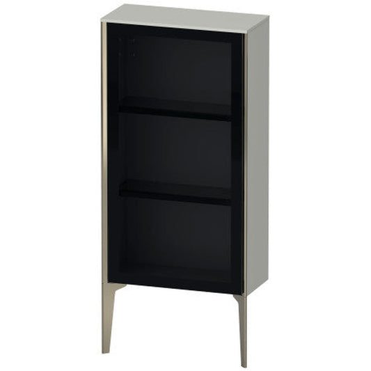 Duravit Xviu 20" x 35" Semi Tall Cabinet With Left Hinge, Champagne Matt and Concrete Grey Matt Finish (XV1361LB107)