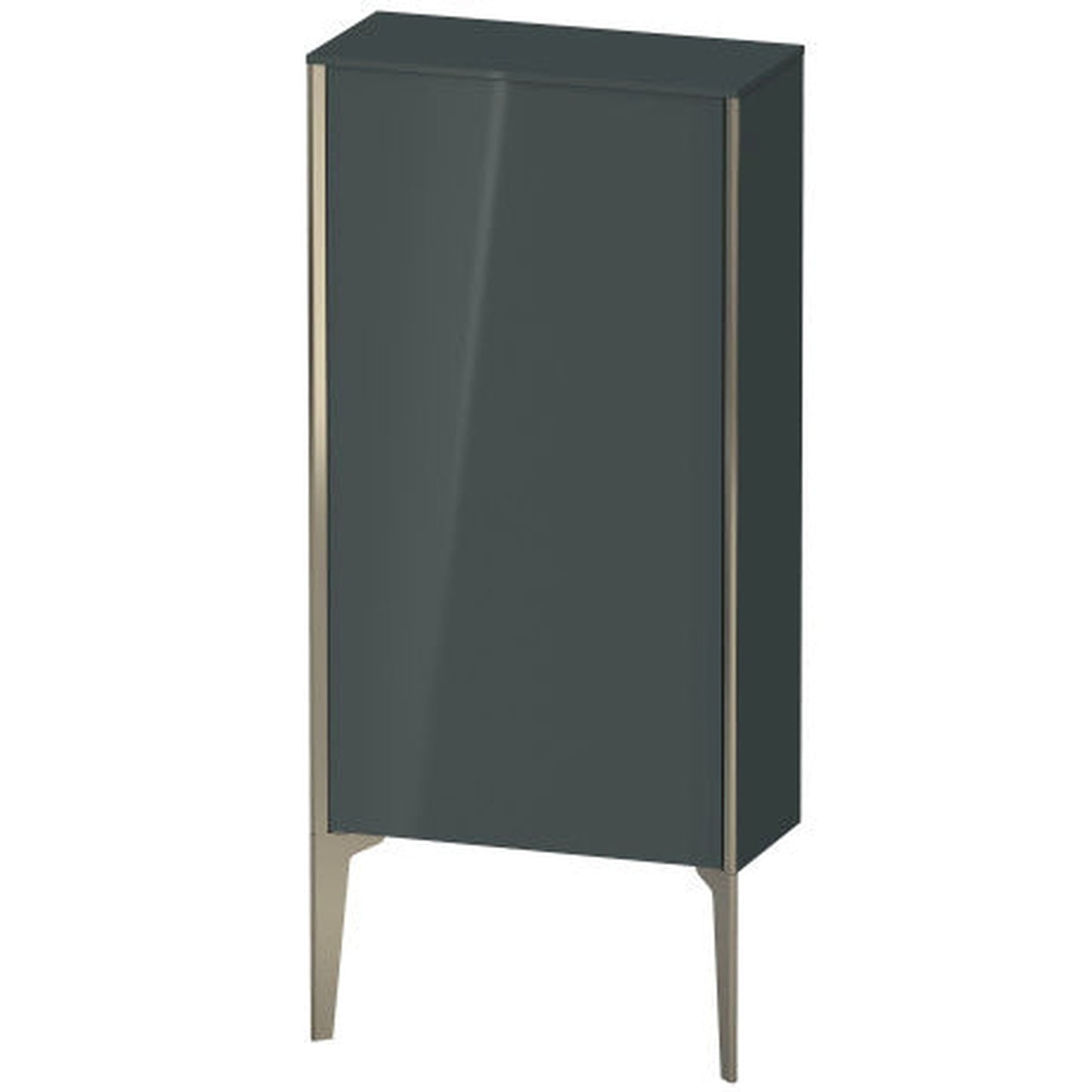 Duravit Xviu 20" x 35" Semi Tall Cabinet With Left Hinge, Champagne Matt and Dolomiti Grey High Gloss Lacquer Finish (XV1306LB138)