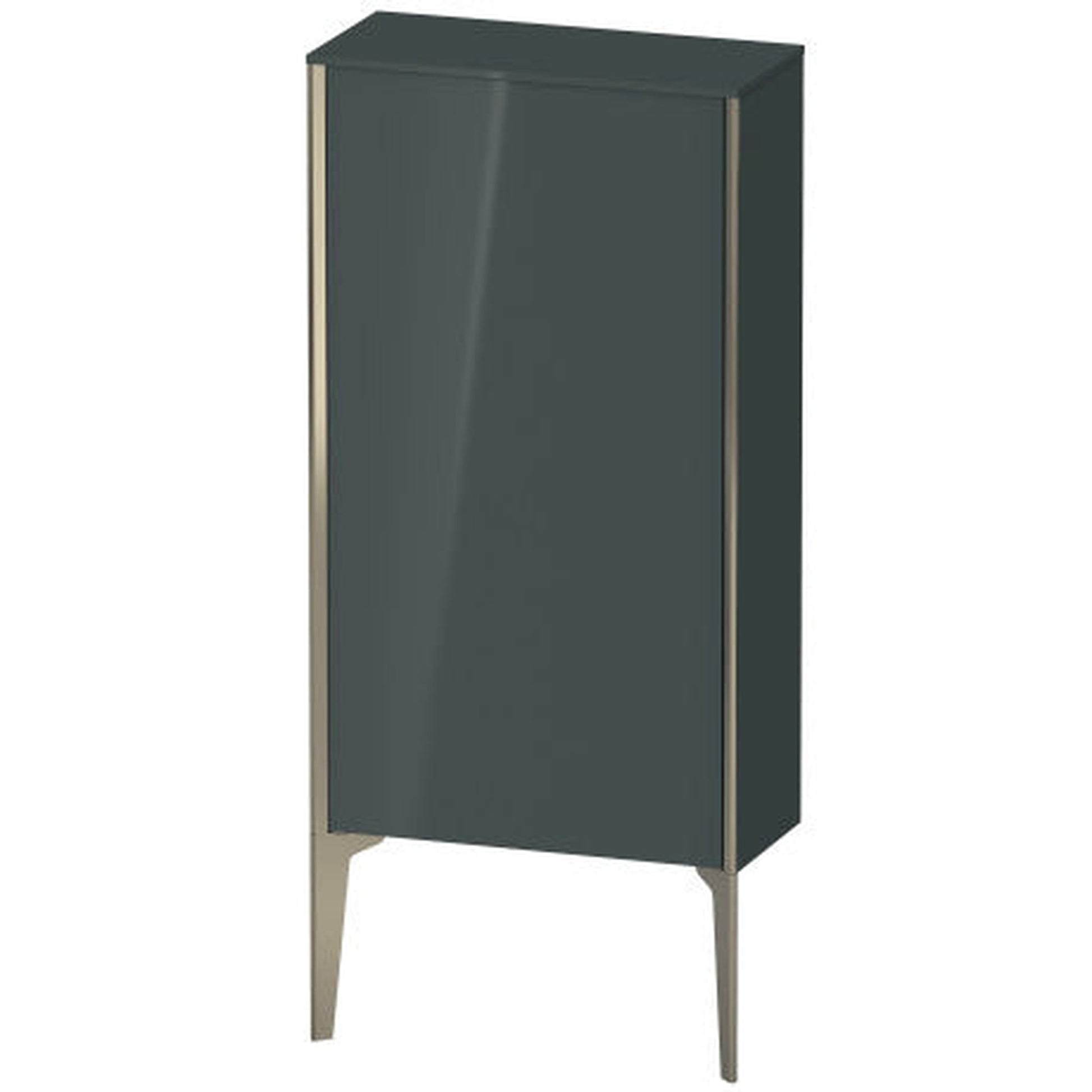Duravit Xviu 20" x 35" Semi Tall Cabinet With Left Hinge, Champagne Matt and Dolomiti Grey High Gloss Lacquer Finish (XV1306LB138)
