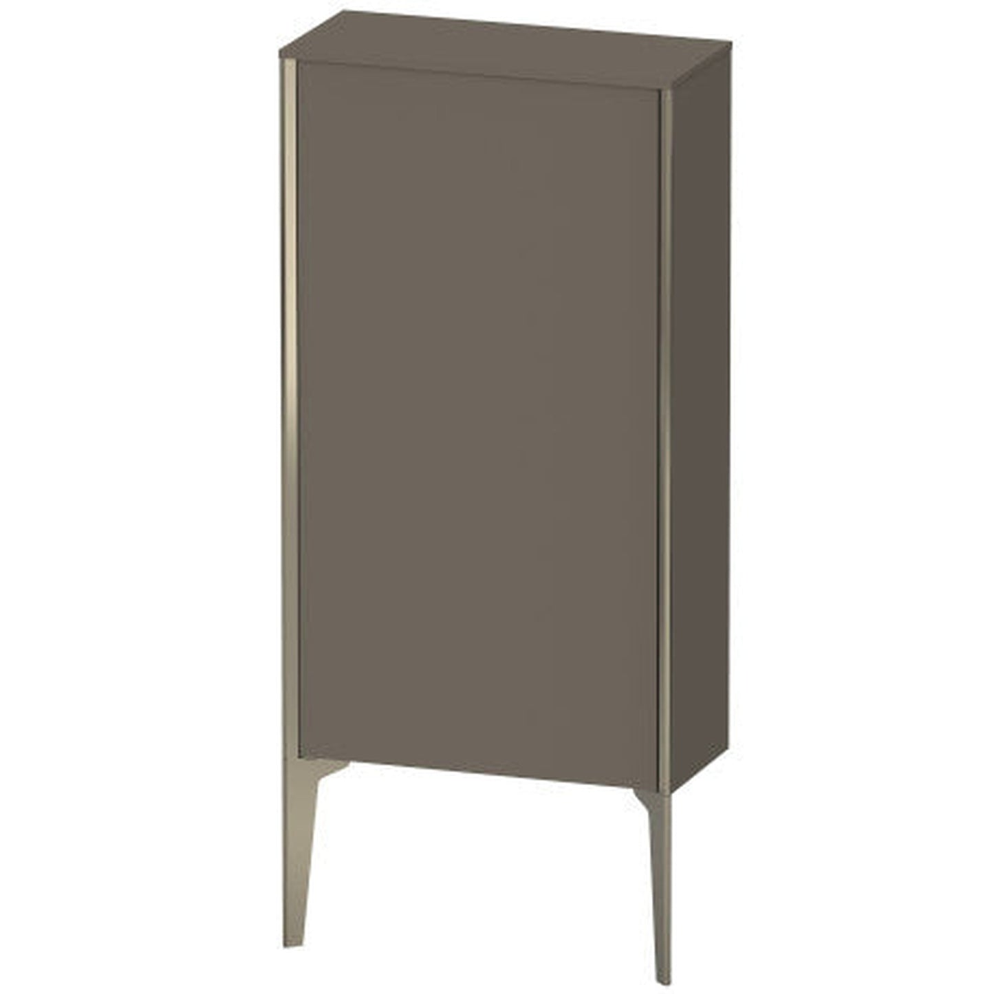 Duravit Xviu 20" x 35" Semi Tall Cabinet With Left Hinge, Champagne Matt and Flannel Grey Satin Matt Lacquer Finish (XV1306LB190)