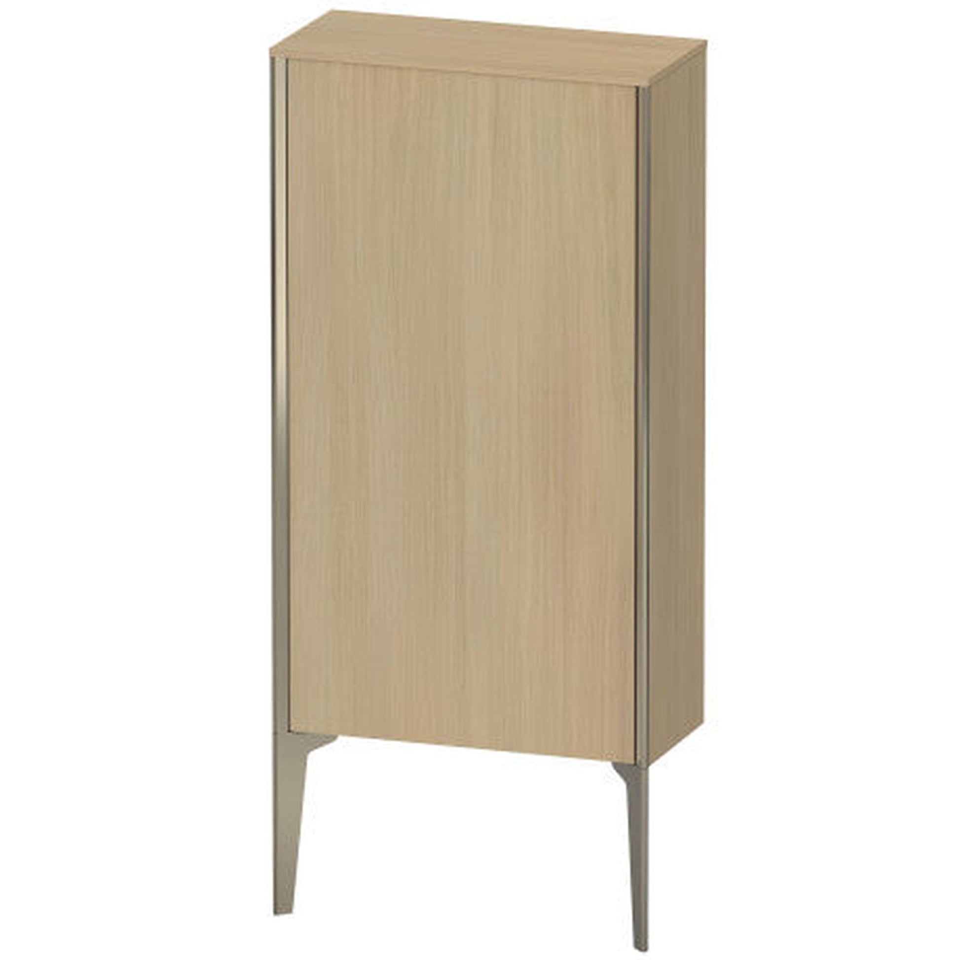 Duravit Xviu 20" x 35" Semi Tall Cabinet With Left Hinge, Champagne Matt and Mediterreanean Oak Real Wood Veneer Finish (XV1306-LB)