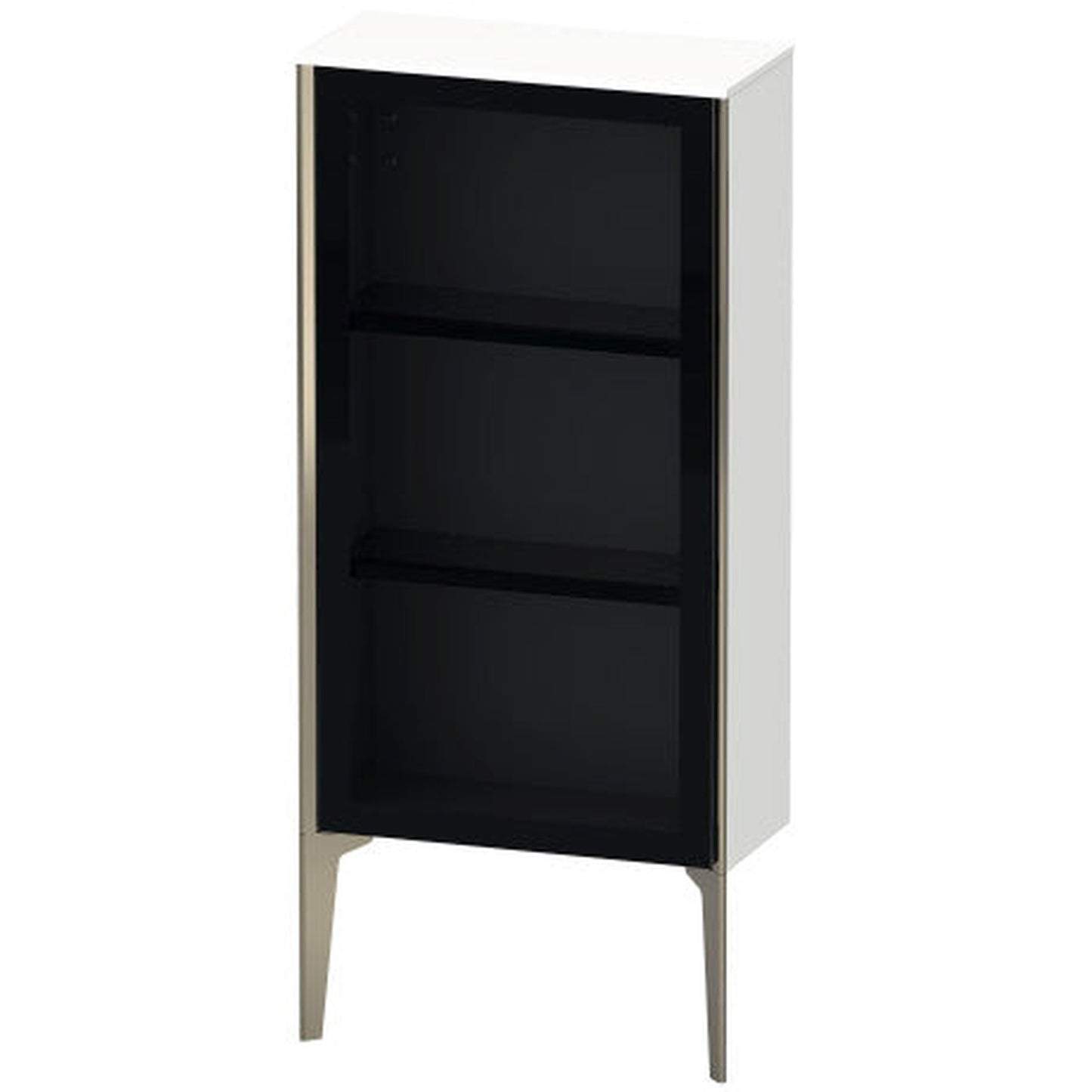 Duravit Xviu 20" x 35" Semi Tall Cabinet With Left Hinge, Champagne Matt and White Matt Finish (XV1361LB118)