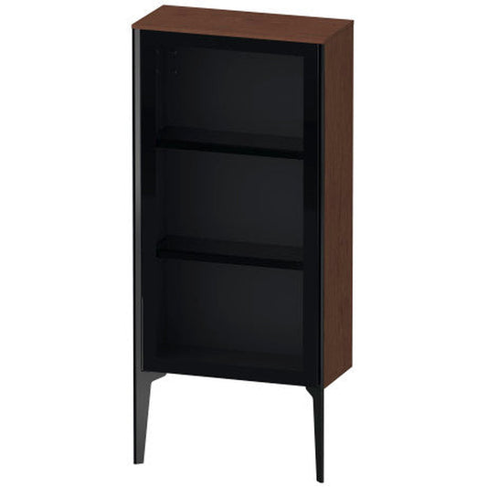 Duravit Xviu 20" x 35" Semi Tall Cabinet With Right Hinge, Black Matt and American Walnut Finish (XV1361RB213)