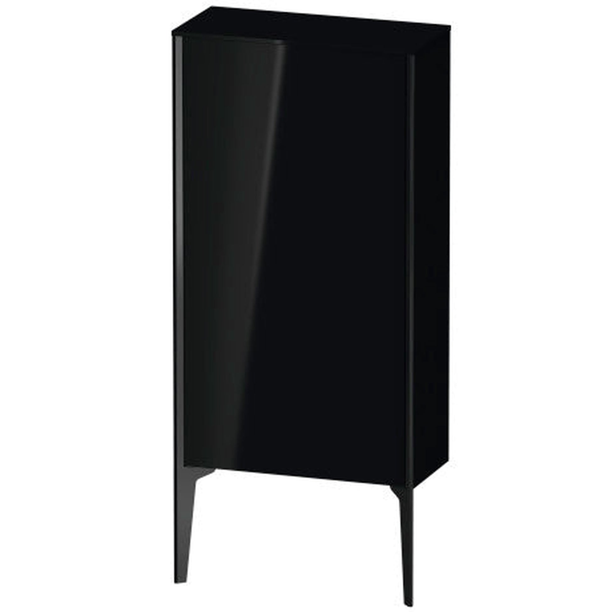 Duravit Xviu 20" x 35" Semi Tall Cabinet With Right Hinge, Black Matt and Black High Gloss Lacquer Finish (XV1306RB240)