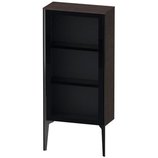 Duravit Xviu 20" x 35" Semi Tall Cabinet With Right Hinge, Black Matt and Brushed Dark Oak Real Wood Veneer Finish (XV1361RB272)