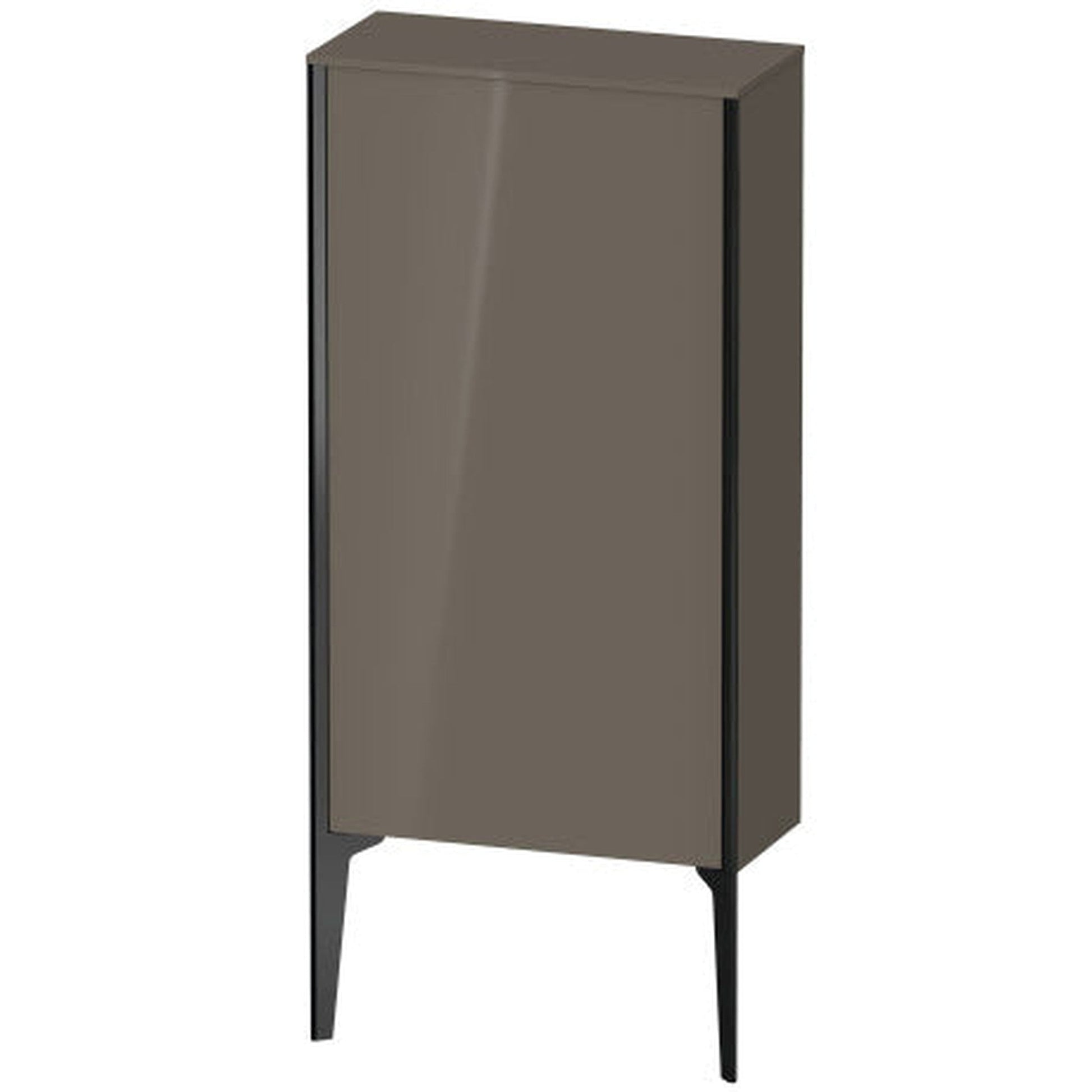 Duravit Xviu 20" x 35" Semi Tall Cabinet With Right Hinge, Black Matt and Flannel Grey High Gloss Lacquer Finish (XV1306-RB)