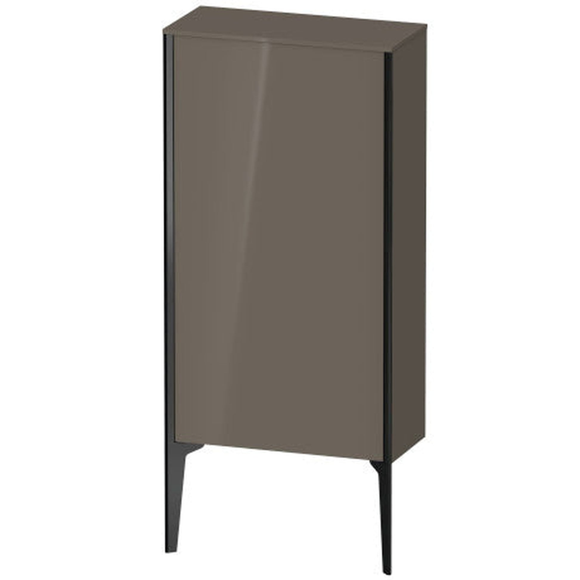 Duravit Xviu 20" x 35" Semi Tall Cabinet With Right Hinge, Black Matt and Flannel Grey High Gloss Lacquer Finish (XV1306RB289)