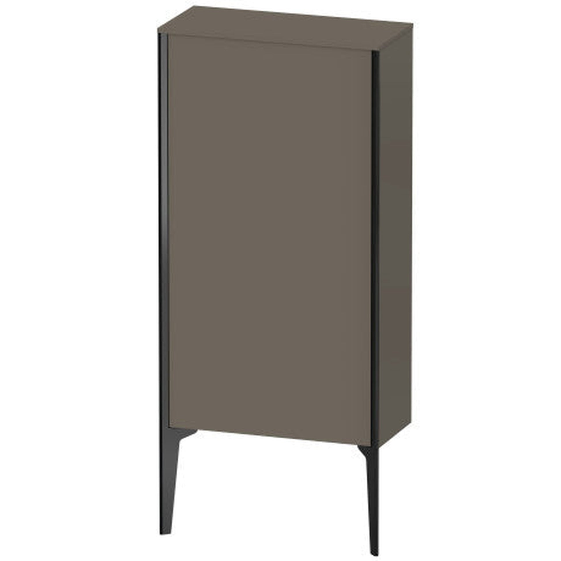 Duravit Xviu 20" x 35" Semi Tall Cabinet With Right Hinge, Black Matt and Flannel Grey Satin Matt Lacquer Finish (XV1306RB290)