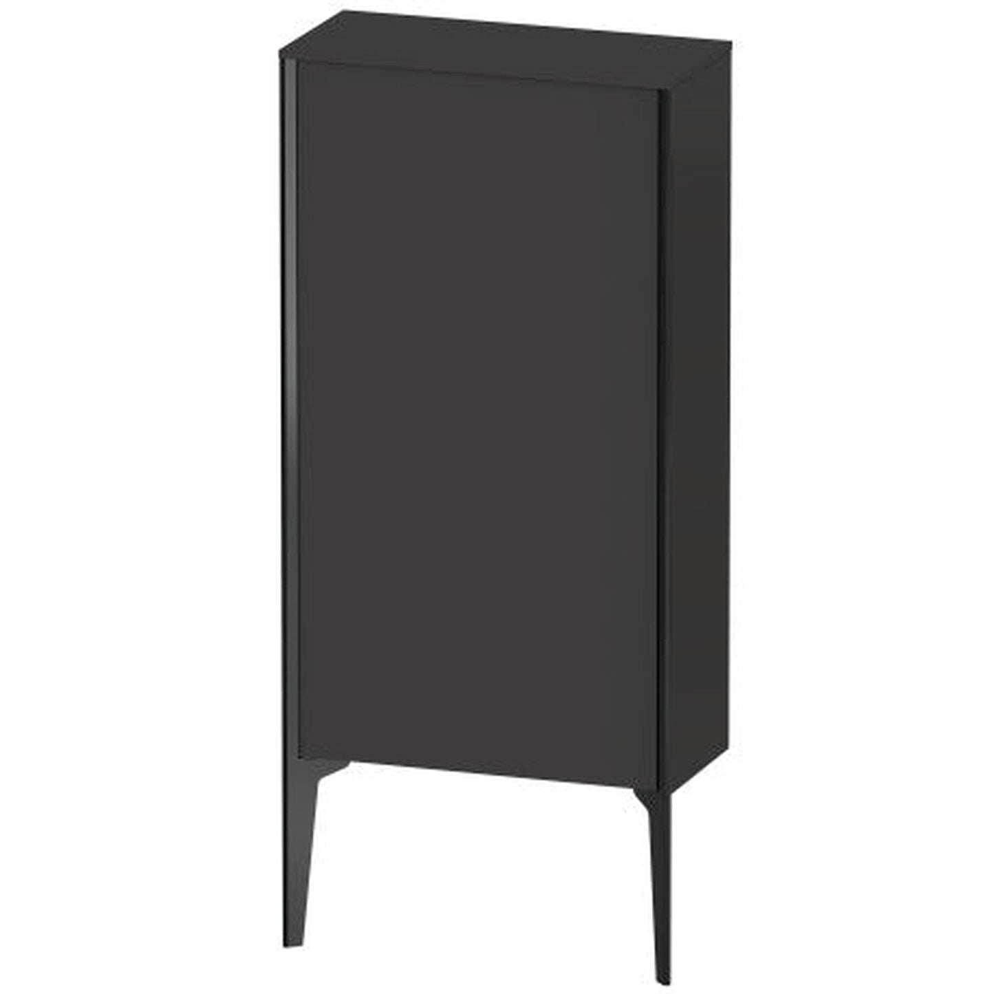 Duravit Xviu 20" x 35" Semi Tall Cabinet With Right Hinge, Black Matt and Graphite Super Matt Finish (XV1306-RB)