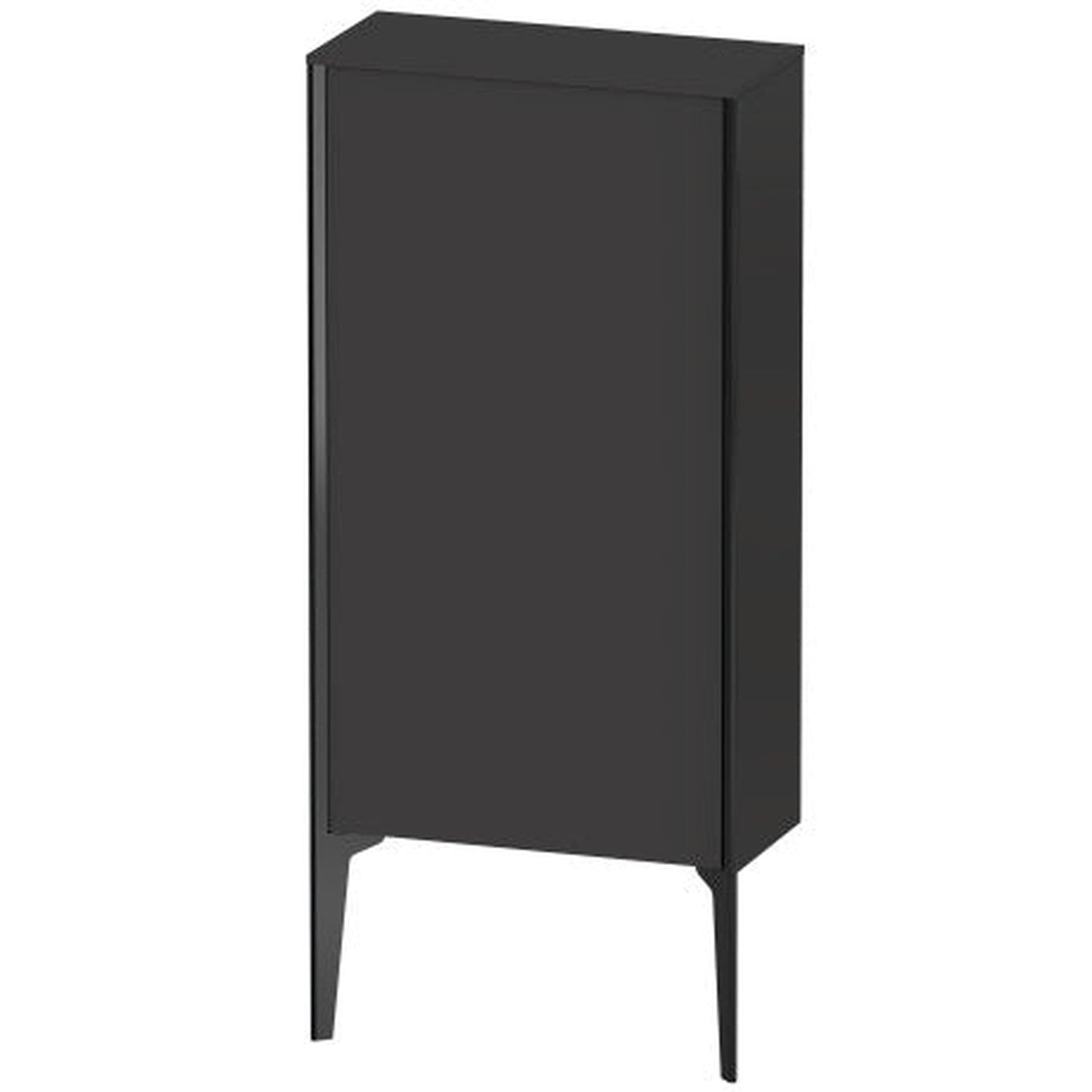 Duravit Xviu 20" x 35" Semi Tall Cabinet With Right Hinge, Black Matt and Graphite Super Matt Finish (XV1306-RB)