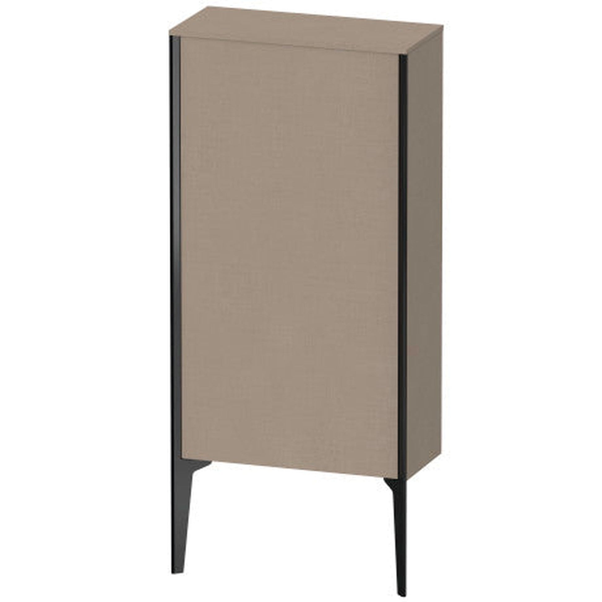Duravit Xviu 20" x 35" Semi Tall Cabinet With Right Hinge, Black Matt and Linen Finish (XV1306-RB)