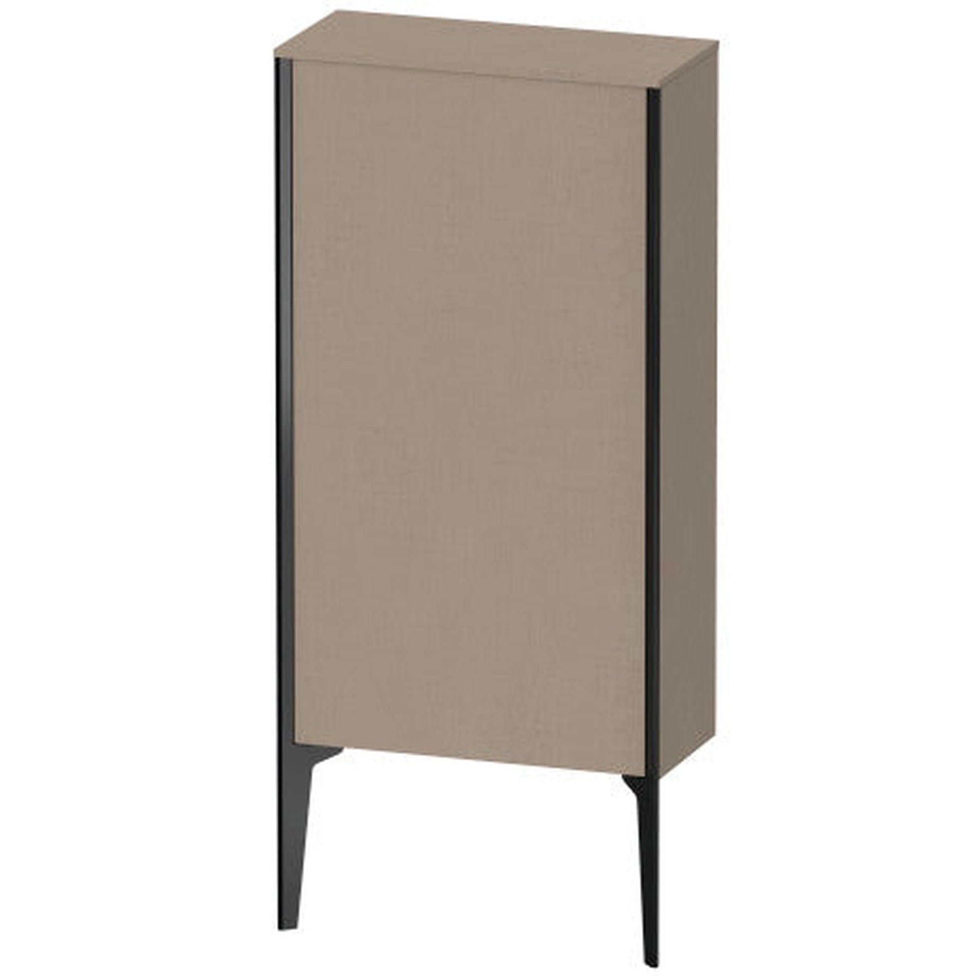Duravit Xviu 20" x 35" Semi Tall Cabinet With Right Hinge, Black Matt and Linen Finish (XV1306RB275)