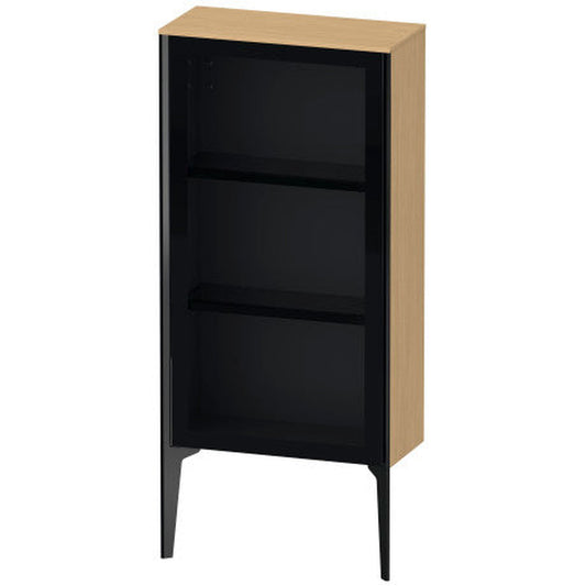 Duravit Xviu 20" x 35" Semi Tall Cabinet With Right Hinge, Black Matt and Natural Oak Finish (XV1361RB230)