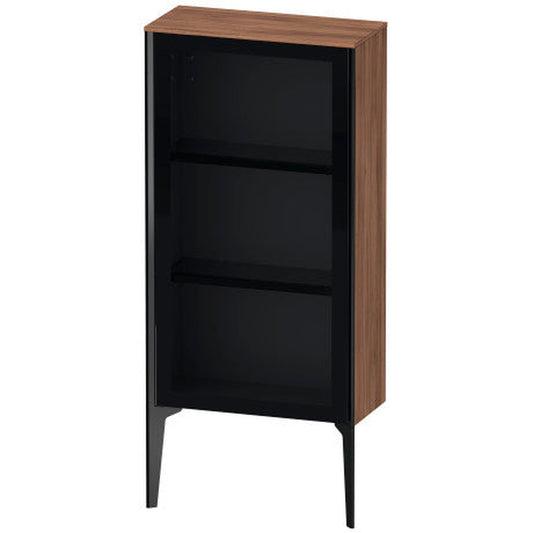 Duravit Xviu 20" x 35" Semi Tall Cabinet With Right Hinge, Black Matt and Natural Walnut Finish (XV1361RB279)