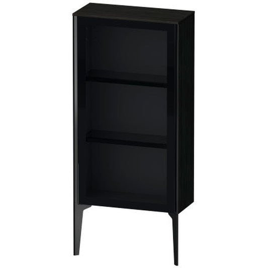 Duravit Xviu 20" x 35" Semi Tall Cabinet With Right Hinge, Black Matt and Oak Black Finish (XV1361RB216)