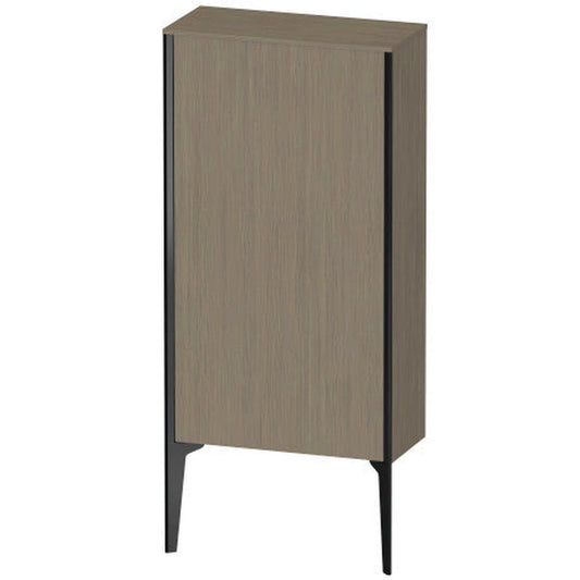 Duravit Xviu 20" x 35" Semi Tall Cabinet With Right Hinge, Black Matt and Oak Terra Finish (XV1306-RB)