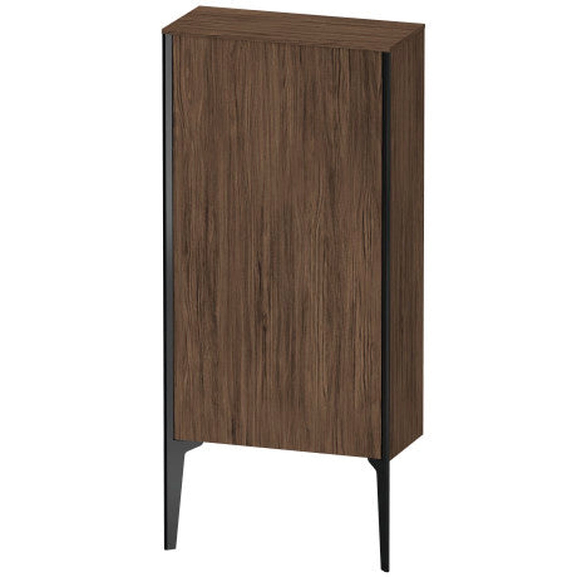 Duravit Xviu 20" x 35" Semi Tall Cabinet With Right Hinge, Black Matt and Walnut Dark Finish (XV1306RB221)