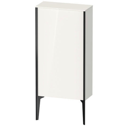 Duravit Xviu 20" x 35" Semi Tall Cabinet With Right Hinge, Black Matt and White High Gloss Finish (XV1306-RB)