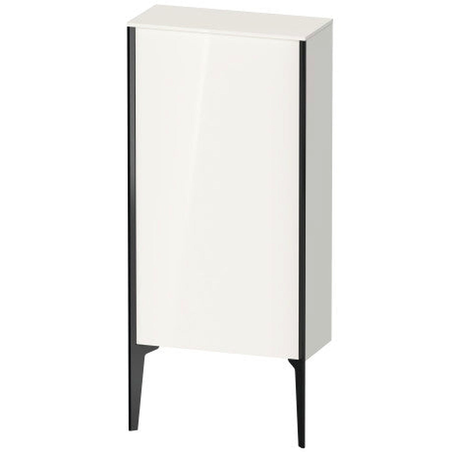 Duravit Xviu 20" x 35" Semi Tall Cabinet With Right Hinge, Black Matt and White High Gloss Finish (XV1306RB222)
