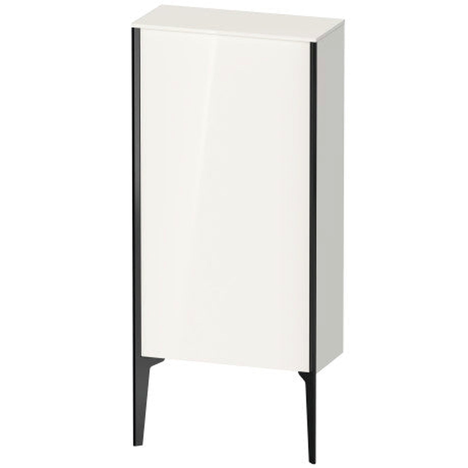Duravit Xviu 20" x 35" Semi Tall Cabinet With Right Hinge, Black Matt and White High Gloss Finish (XV1306RB222)